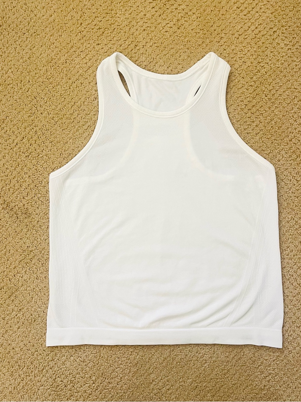 Athleta Seamless White Hip Length Racerback Tank Sz XS/S